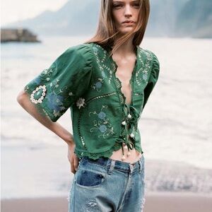 Sea New York Vesna Front tie top Green size M Never Worn!